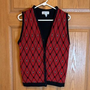 Cabin Creek Red and Black Knit Vest